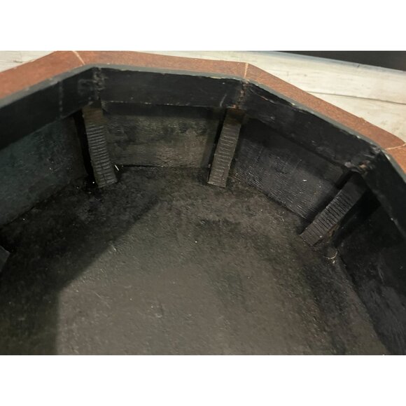 Studded Octagon Faux Leather Storage Box With Lid - Vintage-Inspired Decorative - Picture 16 of 16